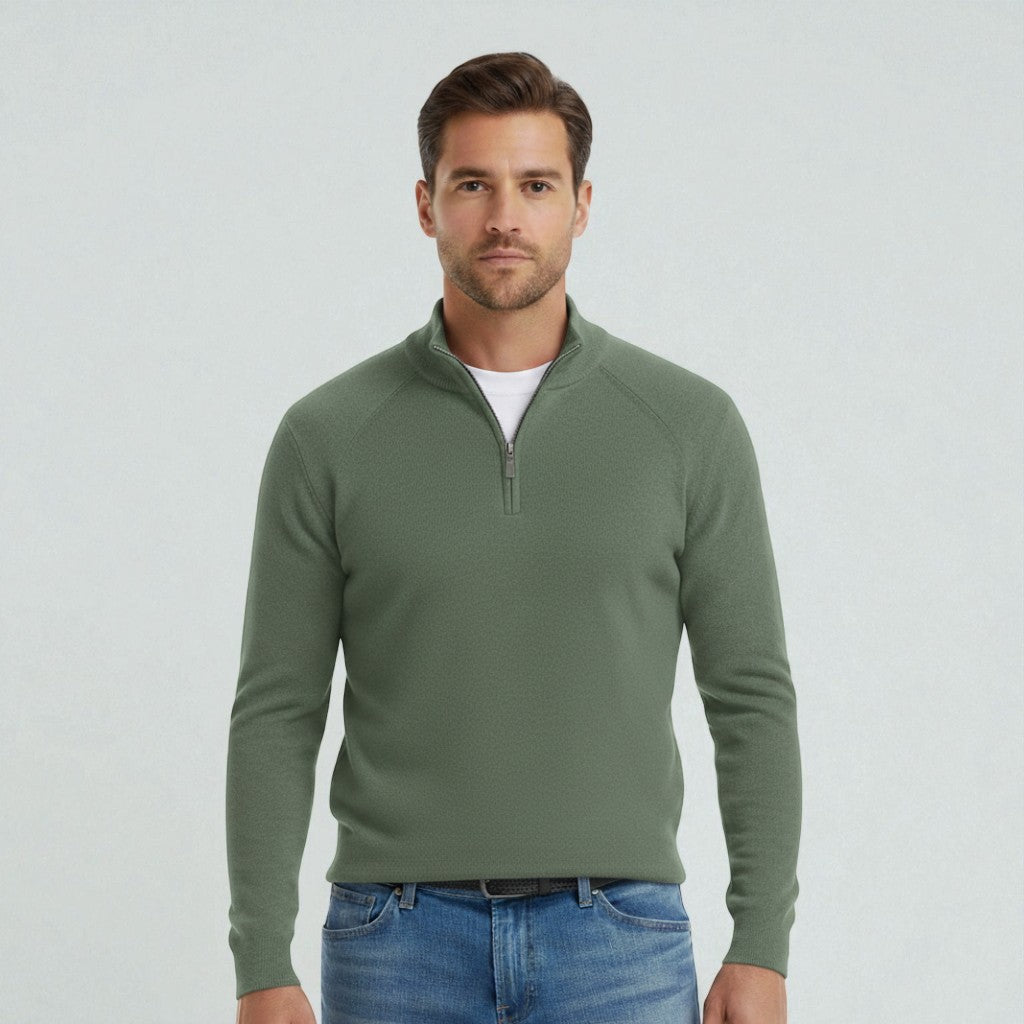 Montarello Luxe Half-Zip Knit Sweater