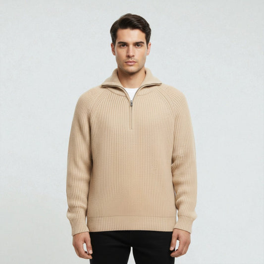 Montarello Half-Zip Ribbed Knit Sweater