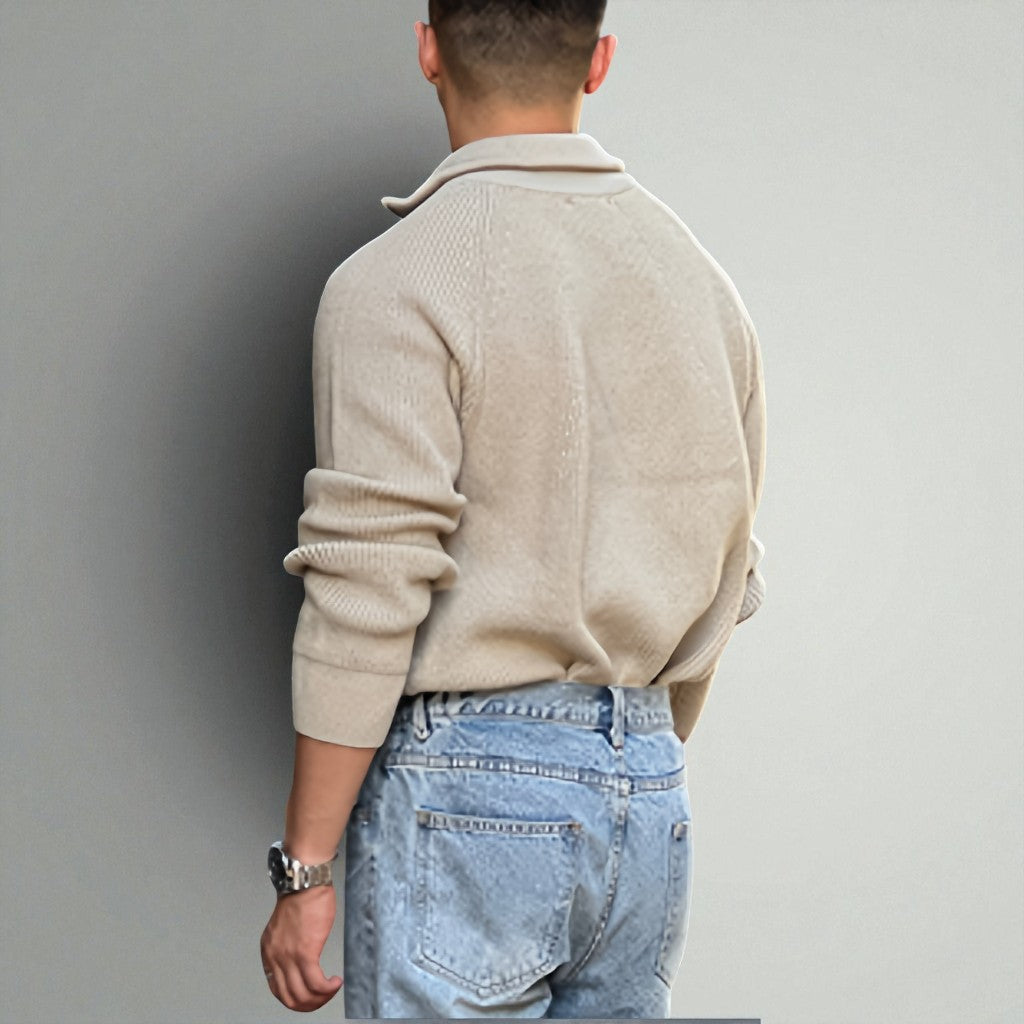 Montarello Half-Zip Ribbed Knit Sweater