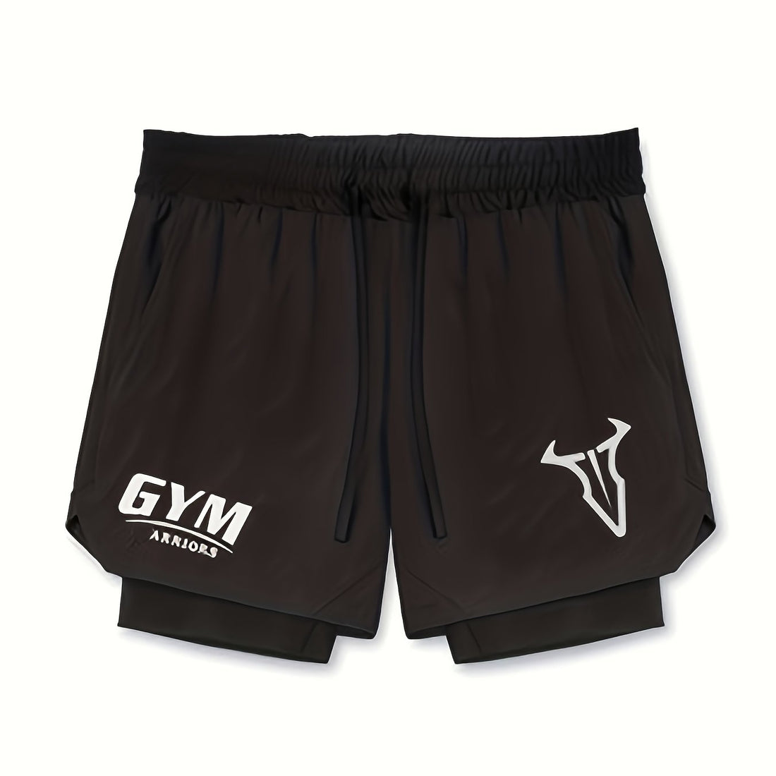 Montarello Men's 2-in-1 Compression Lined Gym Shorts with Zip Pocket