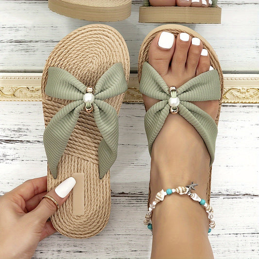 Montarello Bow Detail Women's Flat Sandals