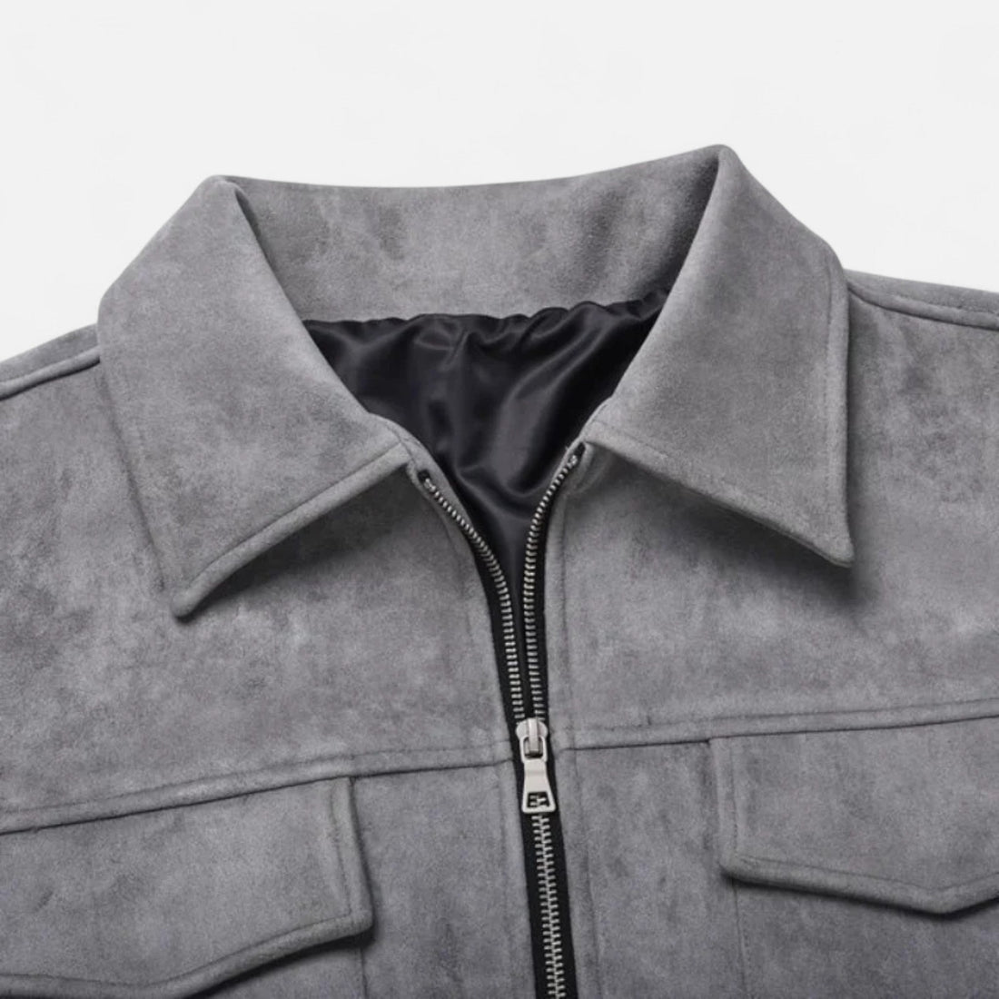 Montarello Men's Suede-Look Jacket with Relaxed Fit