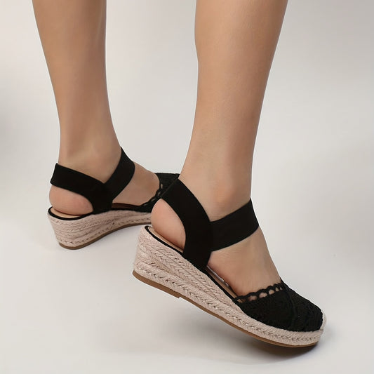 Montarello Women's Crochet Espadrille Wedge Sandals
