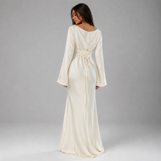 Montarello Women's Long-Sleeve Maxi Wedding Guest Dress