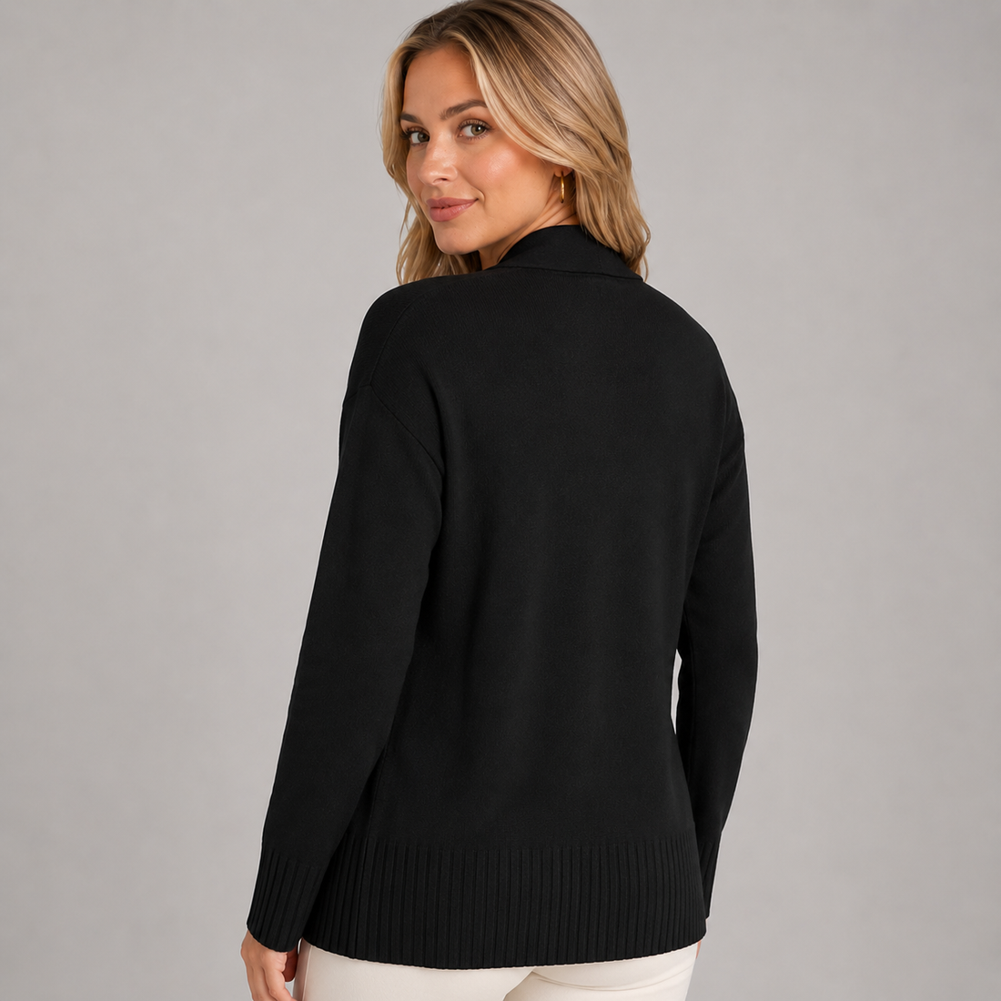Montarello Women's Longline Cardigan V-Neck Drop Shoulder