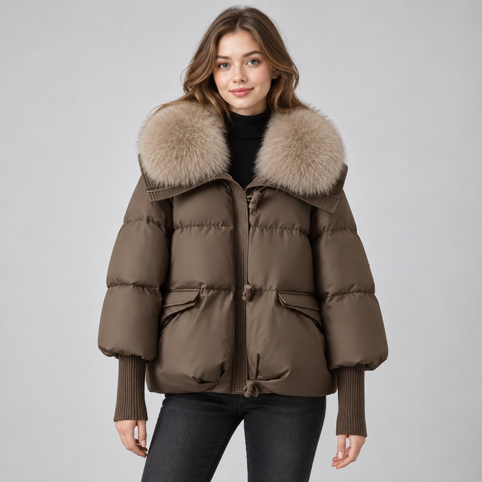Montarello Women's Parka Coat Faux Fur Collar Padded Winter Jacket