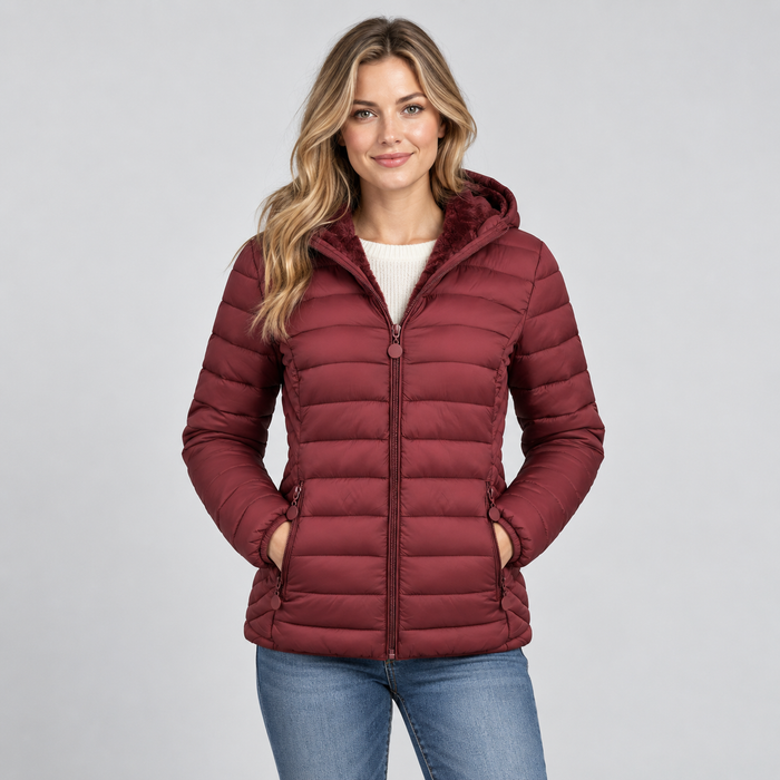 Montarello Women's Padded Jacket Hooded Lightweight Commuter Coat