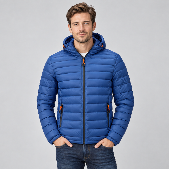 Montarello Men's Puffer Jacket Hooded Lightweight Quilted Winter Coat