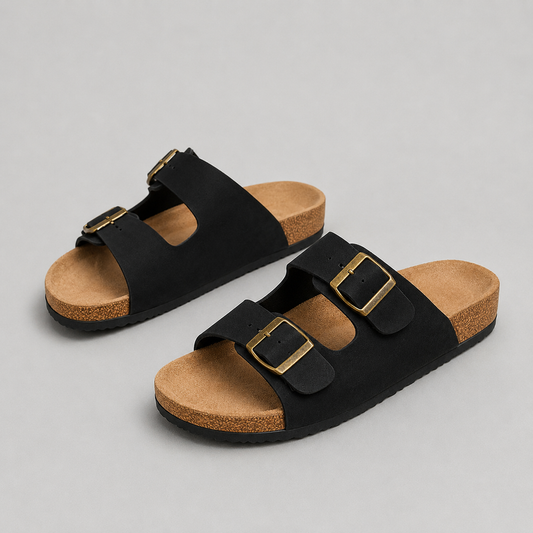 Montarello Buckle Strap Women's Flat Sandals