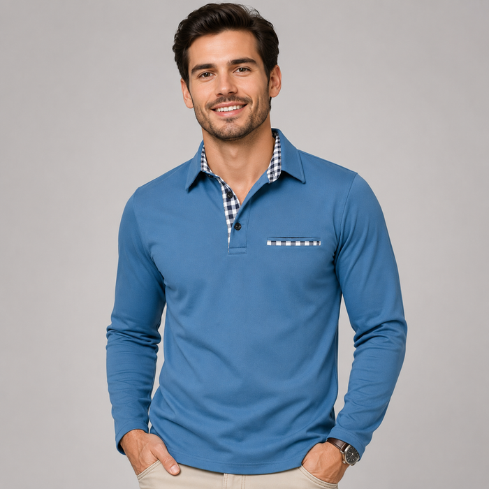 Montarello Men's Long Sleeve Polo Shirt