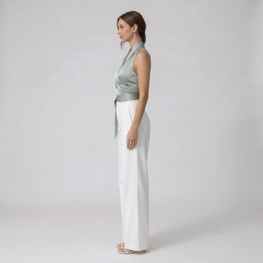 Montarello Halter Belted Sleeveless Top