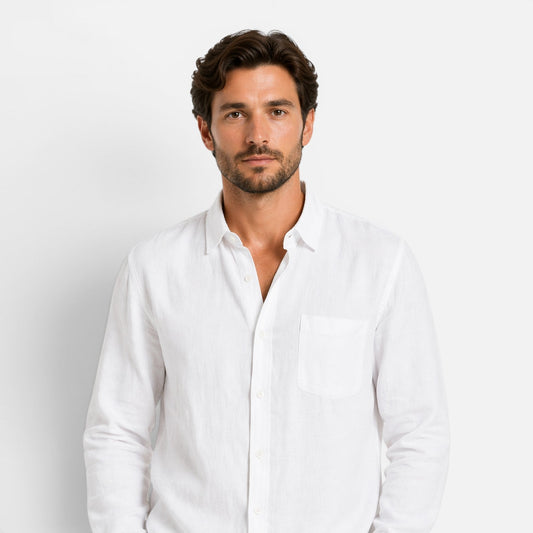 Montarello Men's Linen-Look Shirt & Trousers Set