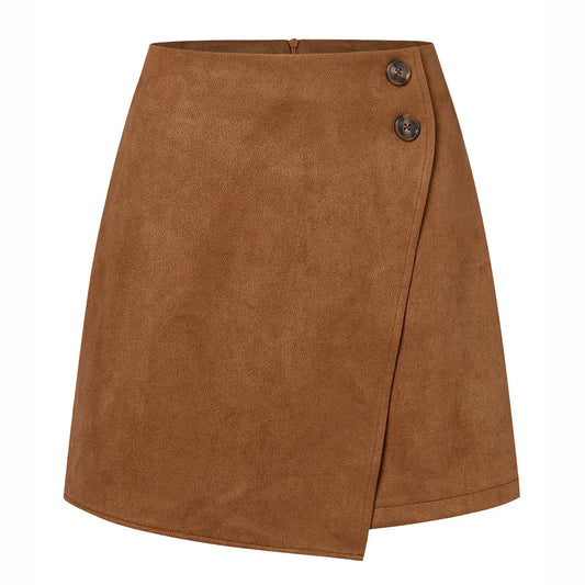 Montarello Women's Suede-Look High Waist Mini Skirt