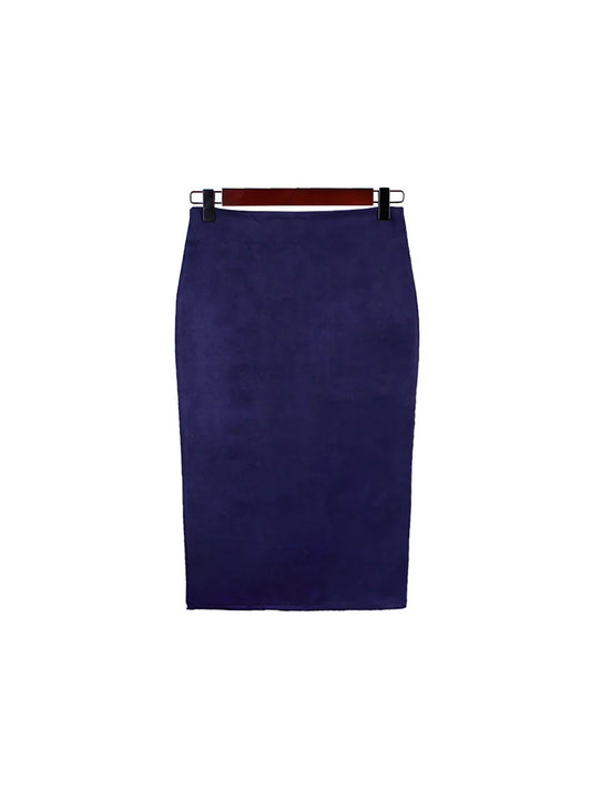 Montarello Women's Suede-Look High Waist Pencil Skirt