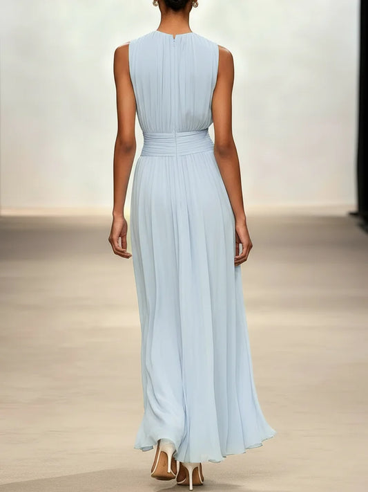 Montarello Women's Chiffon Sleeveless Maxi Dress A-Line