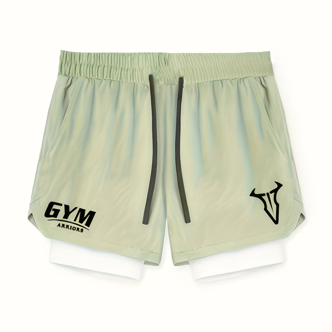 Montarello Men's 2-in-1 Compression Lined Gym Shorts with Zip Pocket