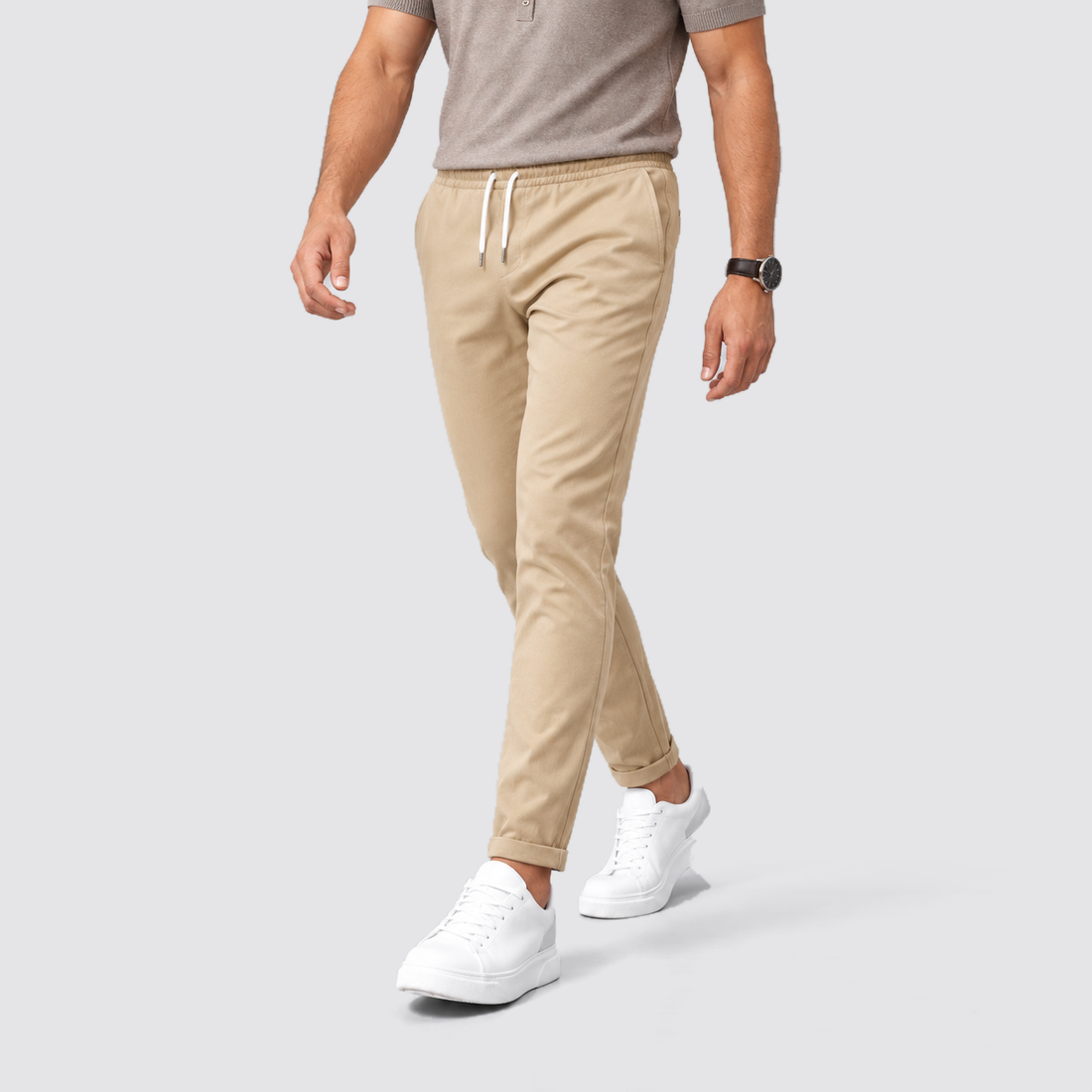Montarello drawstring trousers - Beige - walking
