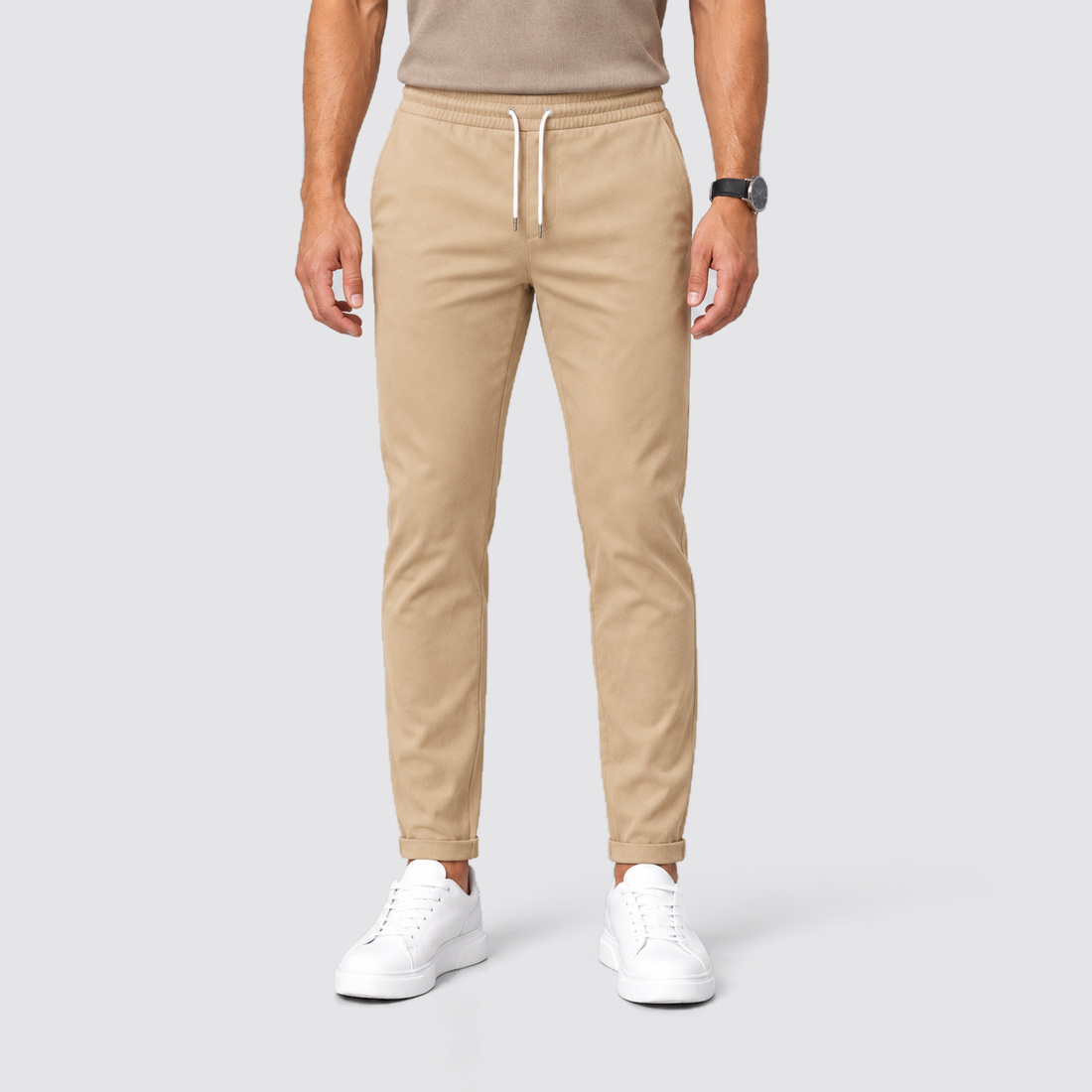 Montarello drawstring trousers - Beige - front