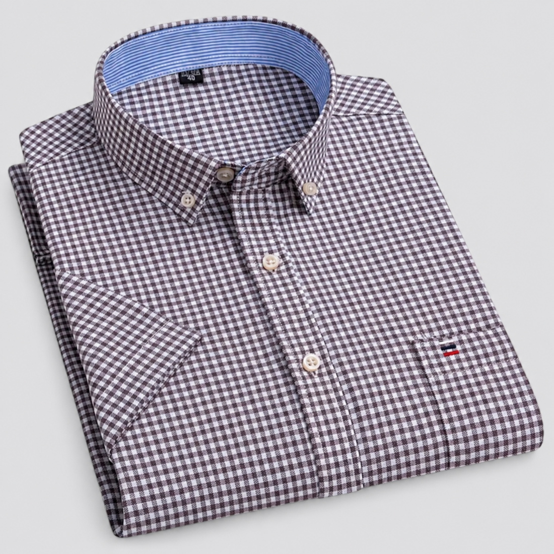 Montarello Men's Oxford Cotton Short-Sleeve Summer Shirt