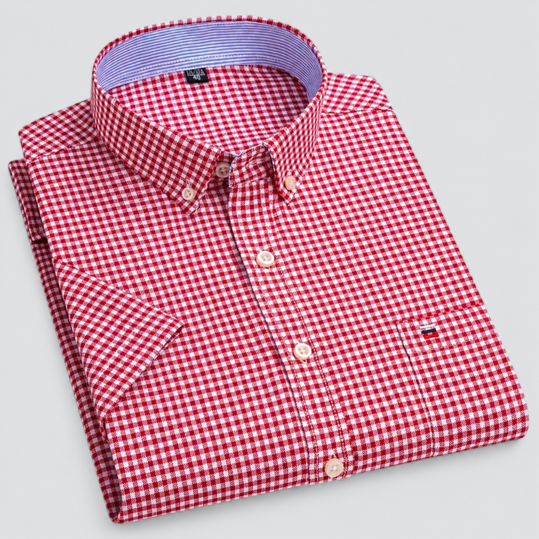 Montarello Men's Oxford Cotton Short-Sleeve Summer Shirt