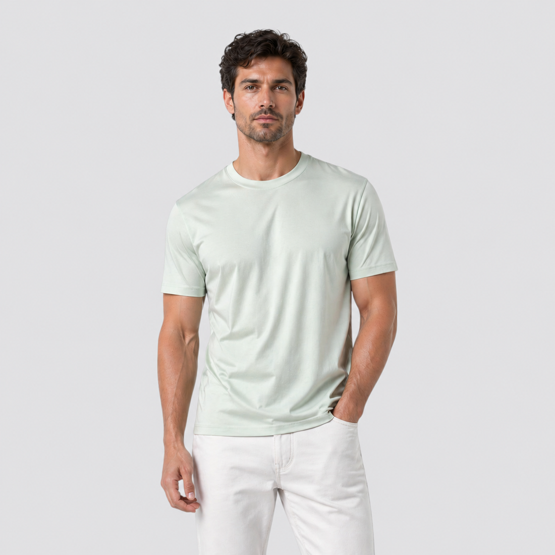 Montarello Men's Ice Silk Lightweight Cooling Crew Neck T-Shirt