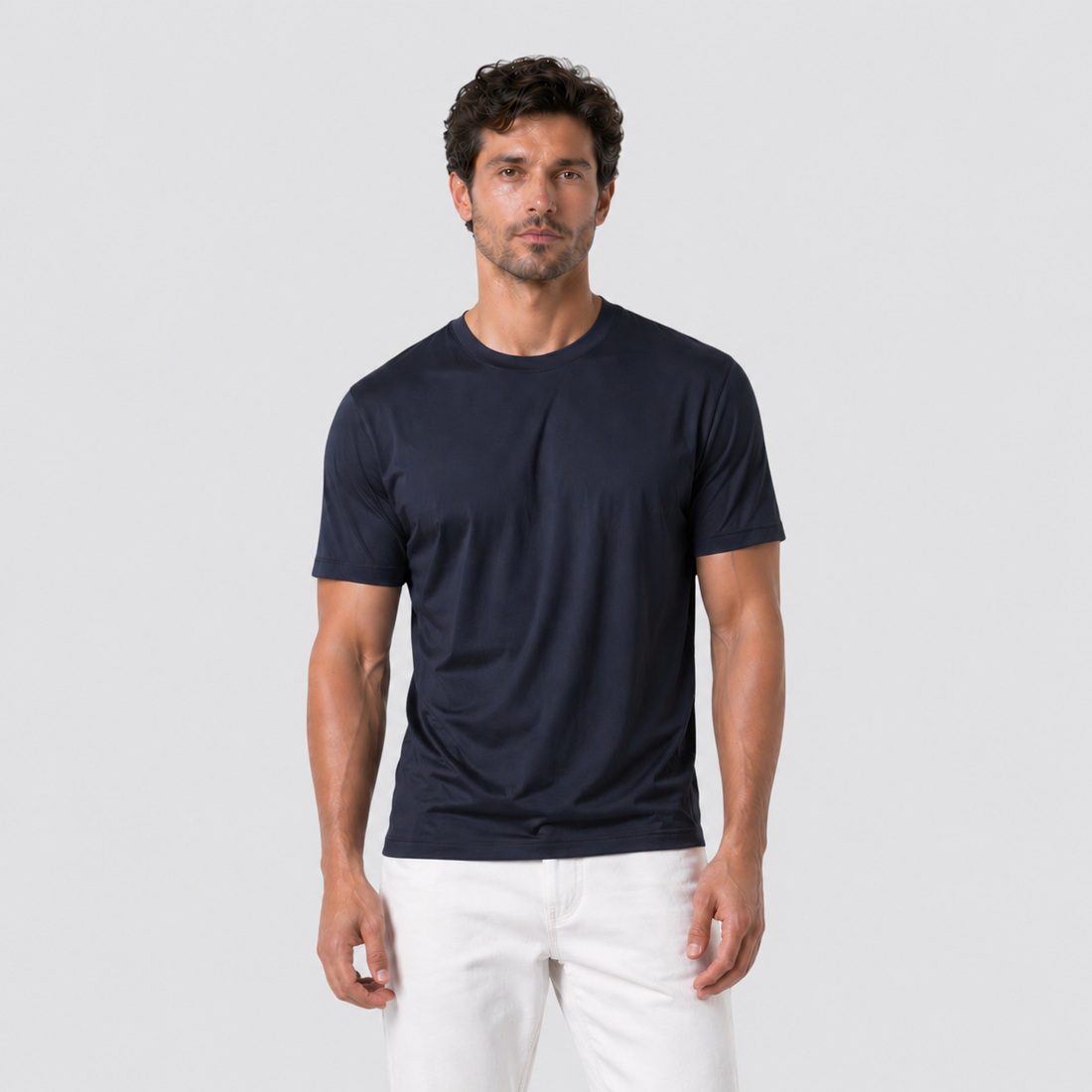 Montarello Men's Ice Silk Lightweight Cooling Crew Neck T-Shirt