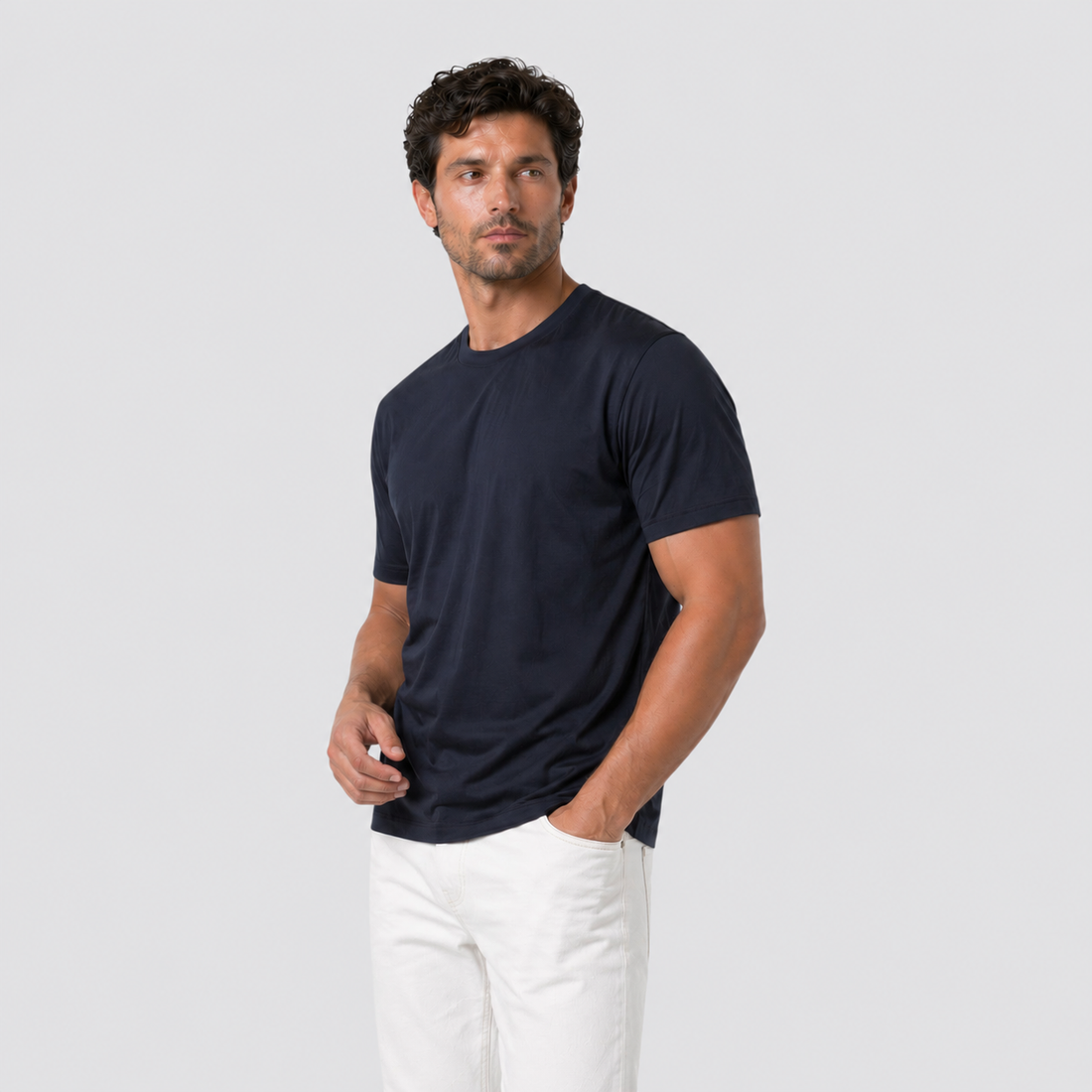 Montarello Men's Ice Silk Lightweight Cooling Crew Neck T-Shirt