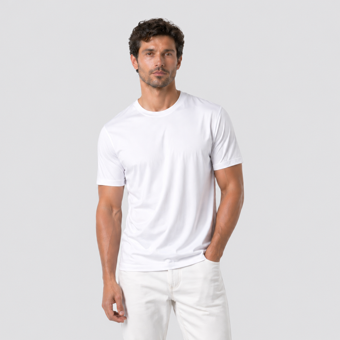 Montarello Men's Ice Silk Lightweight Cooling Crew Neck T-Shirt