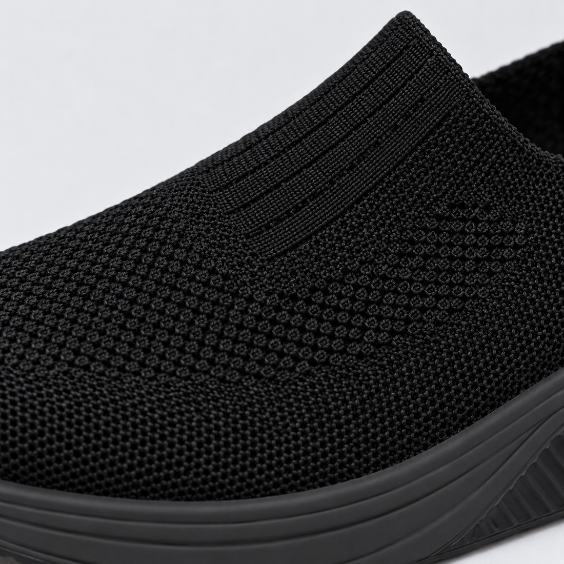 Montarello Women's Slip-On Trainers with Knitted Upper — Black — product detail