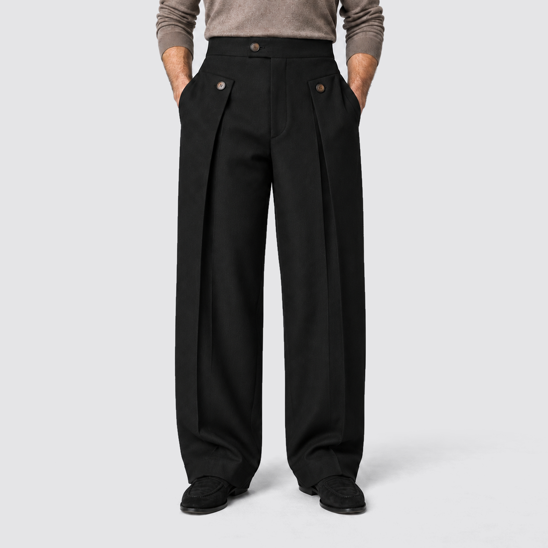 Montarello wide leg trousers - Black - frontaal
