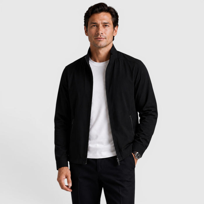 Monvaline Men's Zip Up Jacket Lightweight Tailored Minimalist Everyday