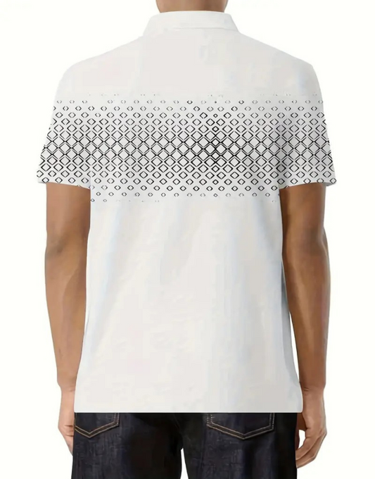 Montarello Men's Patterned Short Sleeve Polo Shirt