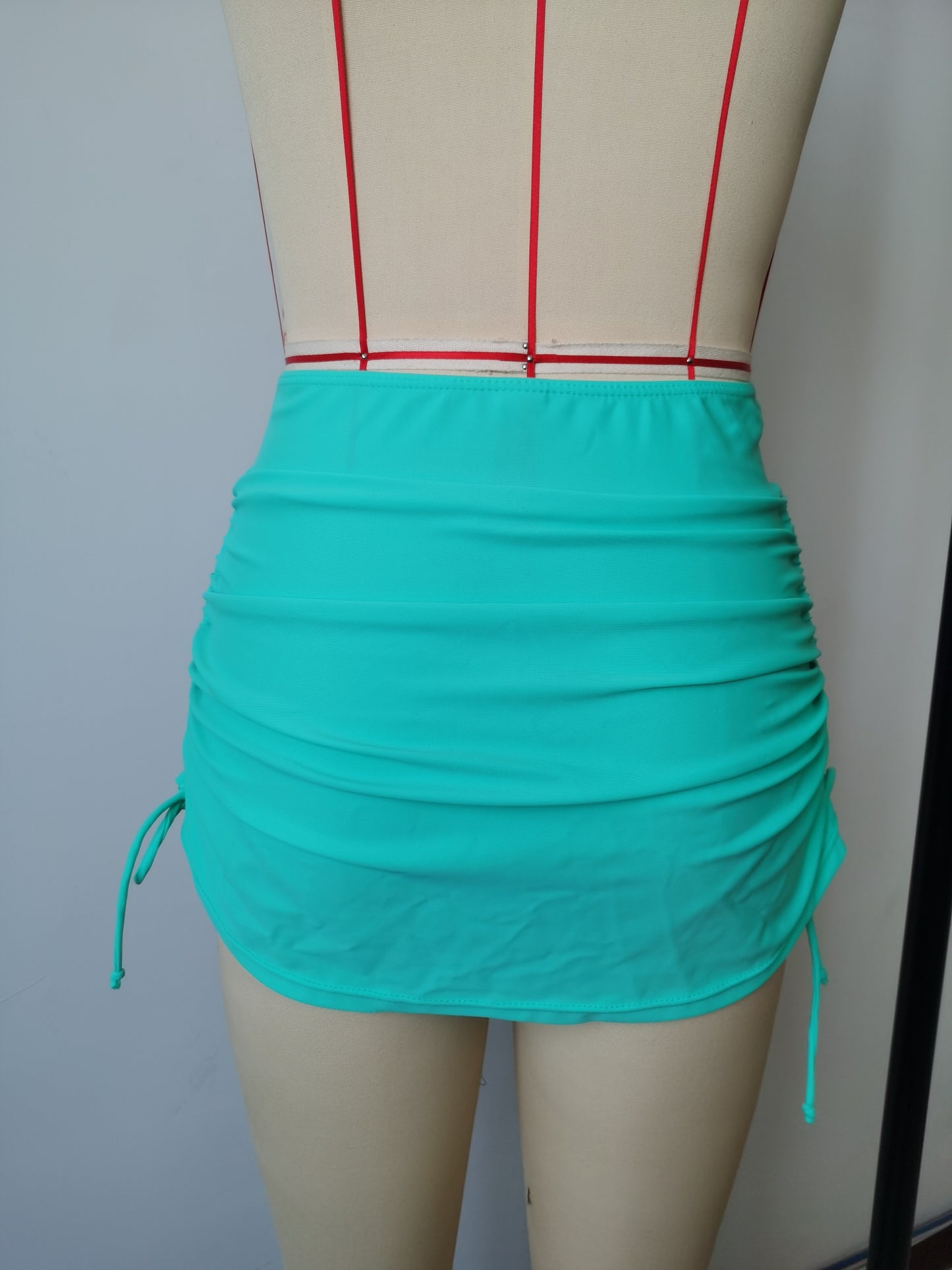 Montarello Women's High-Waisted Ruched Drawstring Swim Skirt