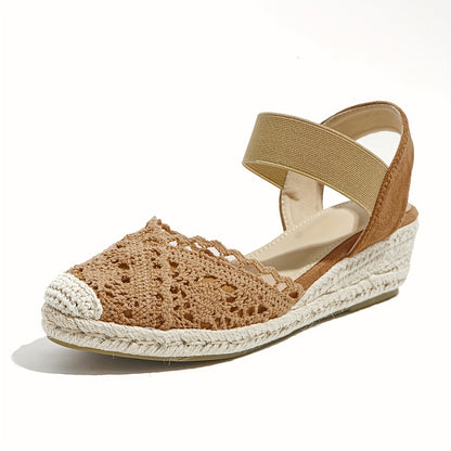 Montarello Women's Crochet Espadrille Wedge Sandals