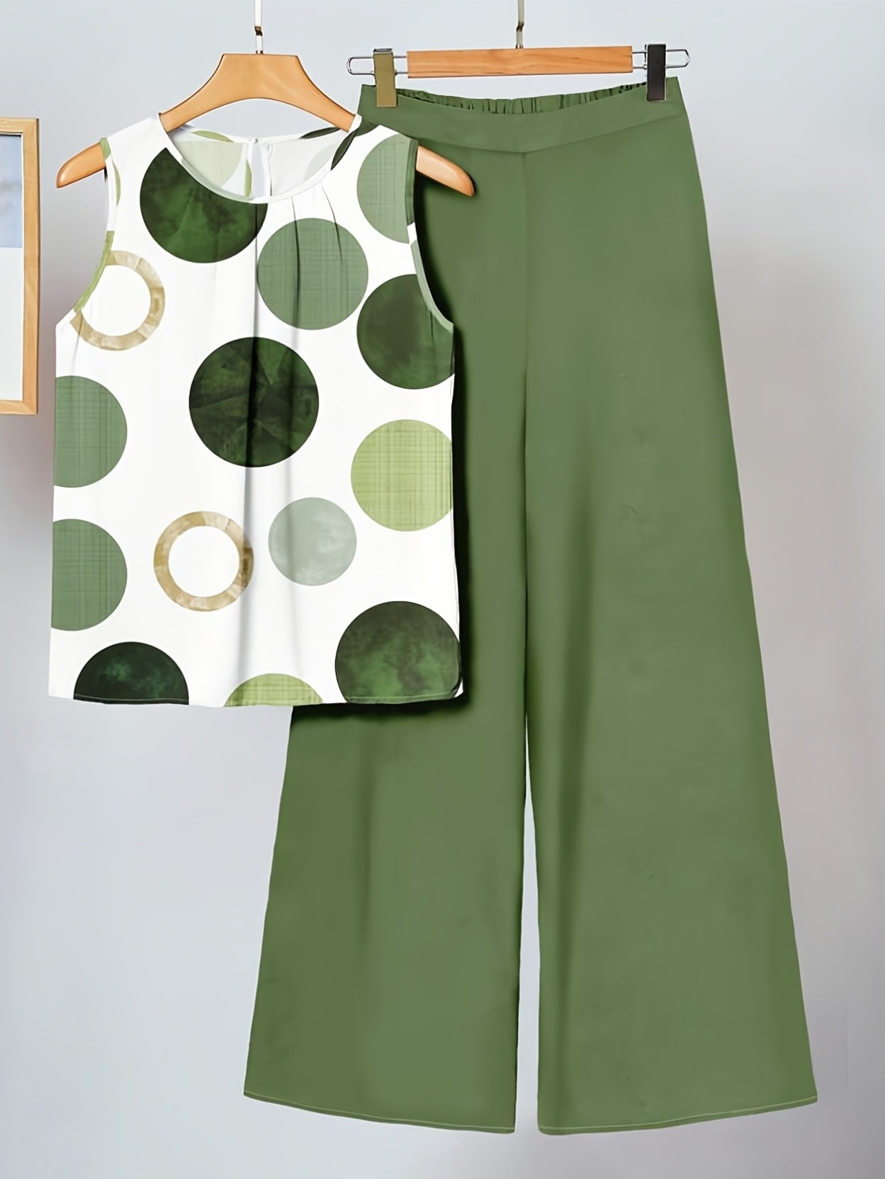 Montarello Women's Polka Dot Sleeveless Top and Trousers Co-Ord Set