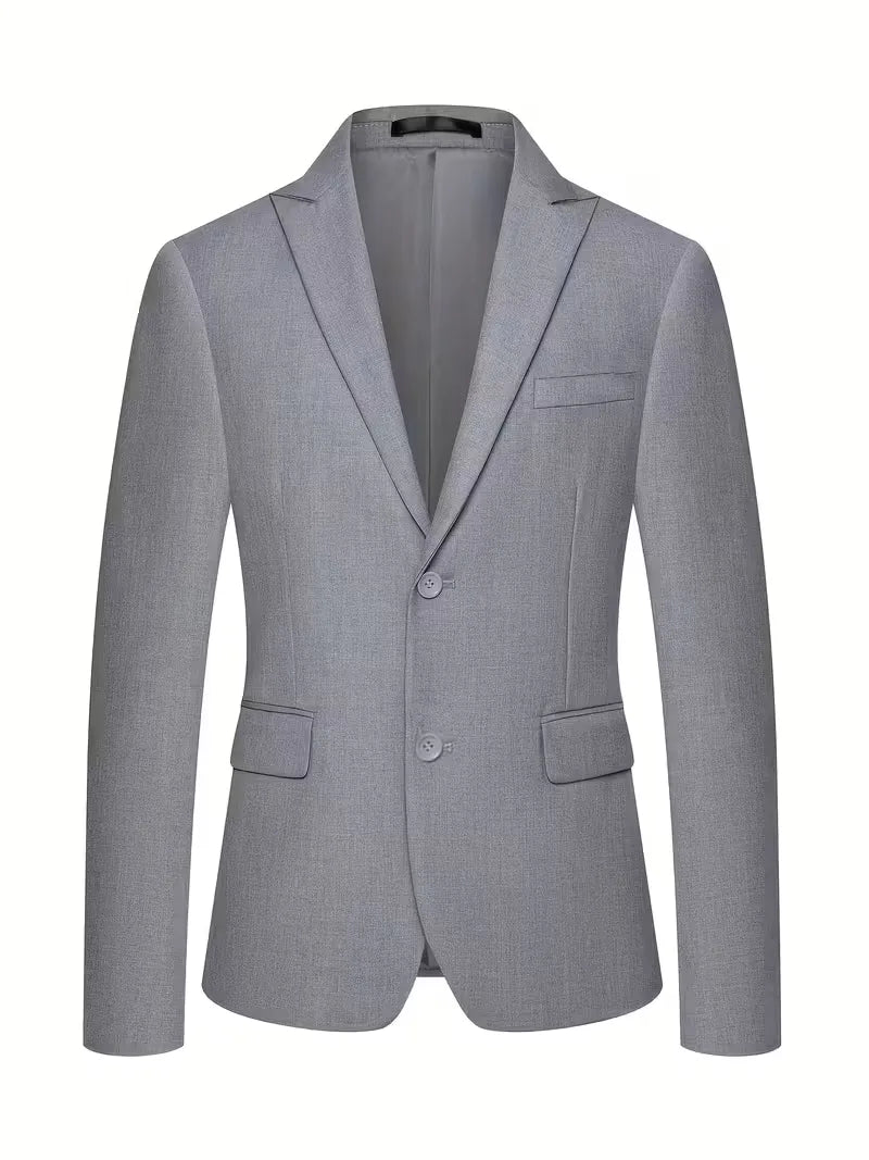 Montarello Men's Slim Fit Three-Piece Suit with Double-Breasted Waistcoat