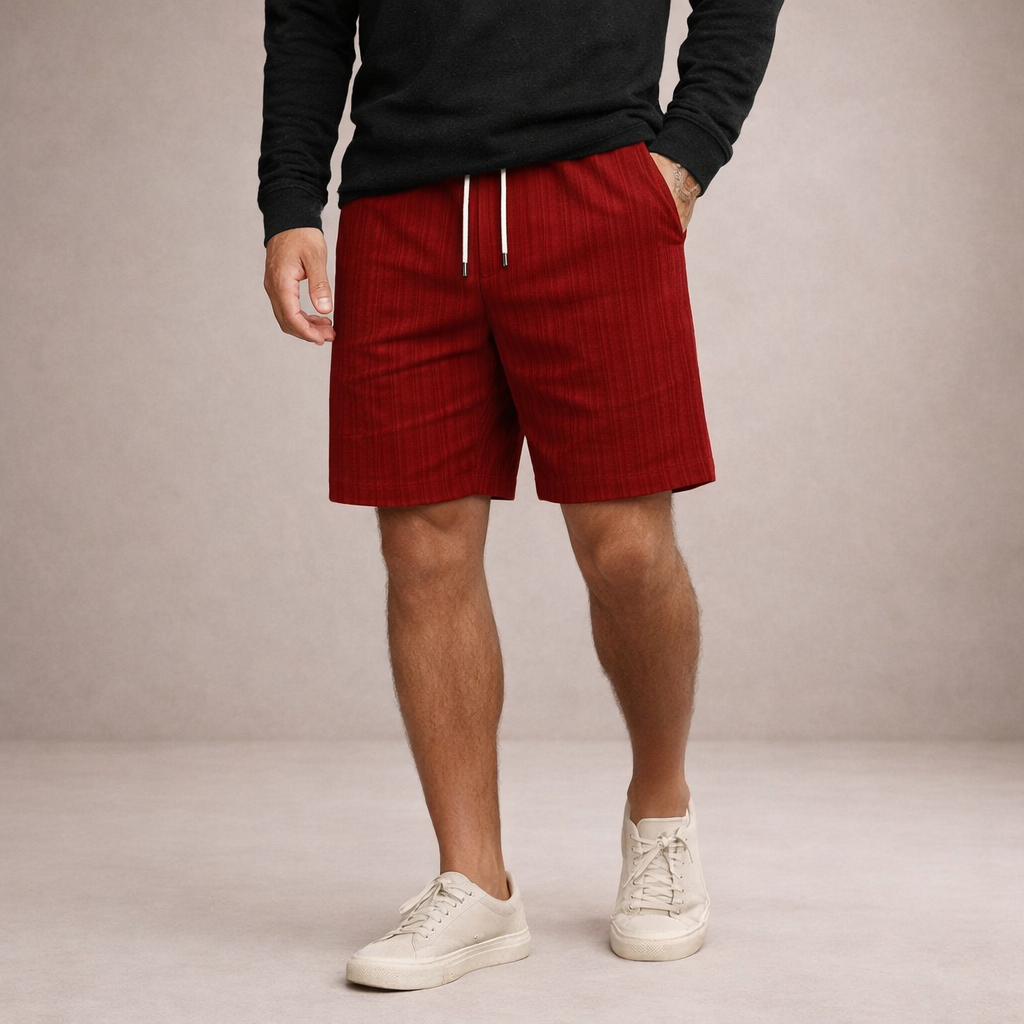 Shorts à cordon de serrage effet lin coupe régulière Montarello pour homme