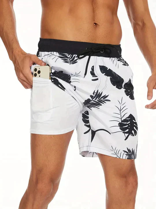 Montarello Men’s Compression-Lined Swim Shorts