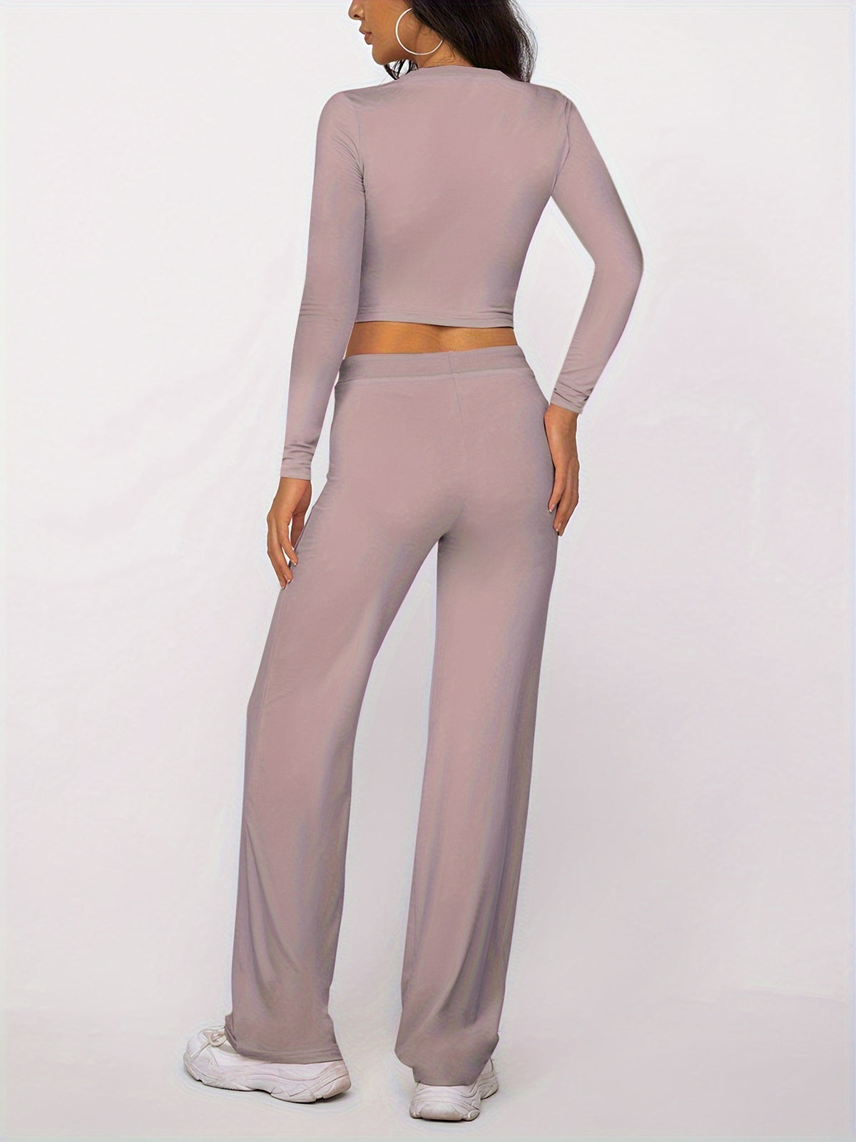 Montarello Women's Loungewear Set Ribbed Long Sleeve Drawstring Two Piece