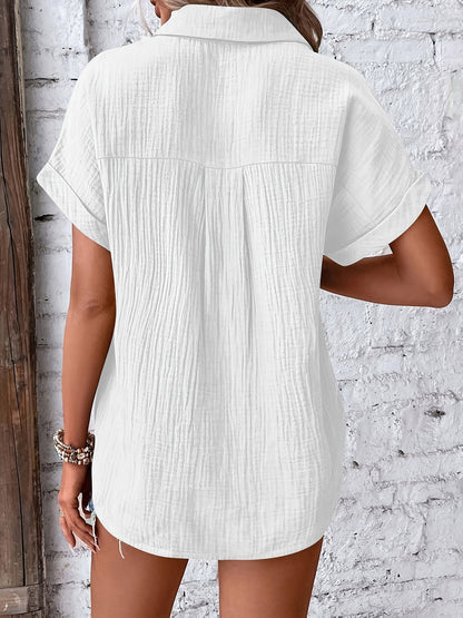 Montarello Women’s Textured Button-Up Summer Shirt
