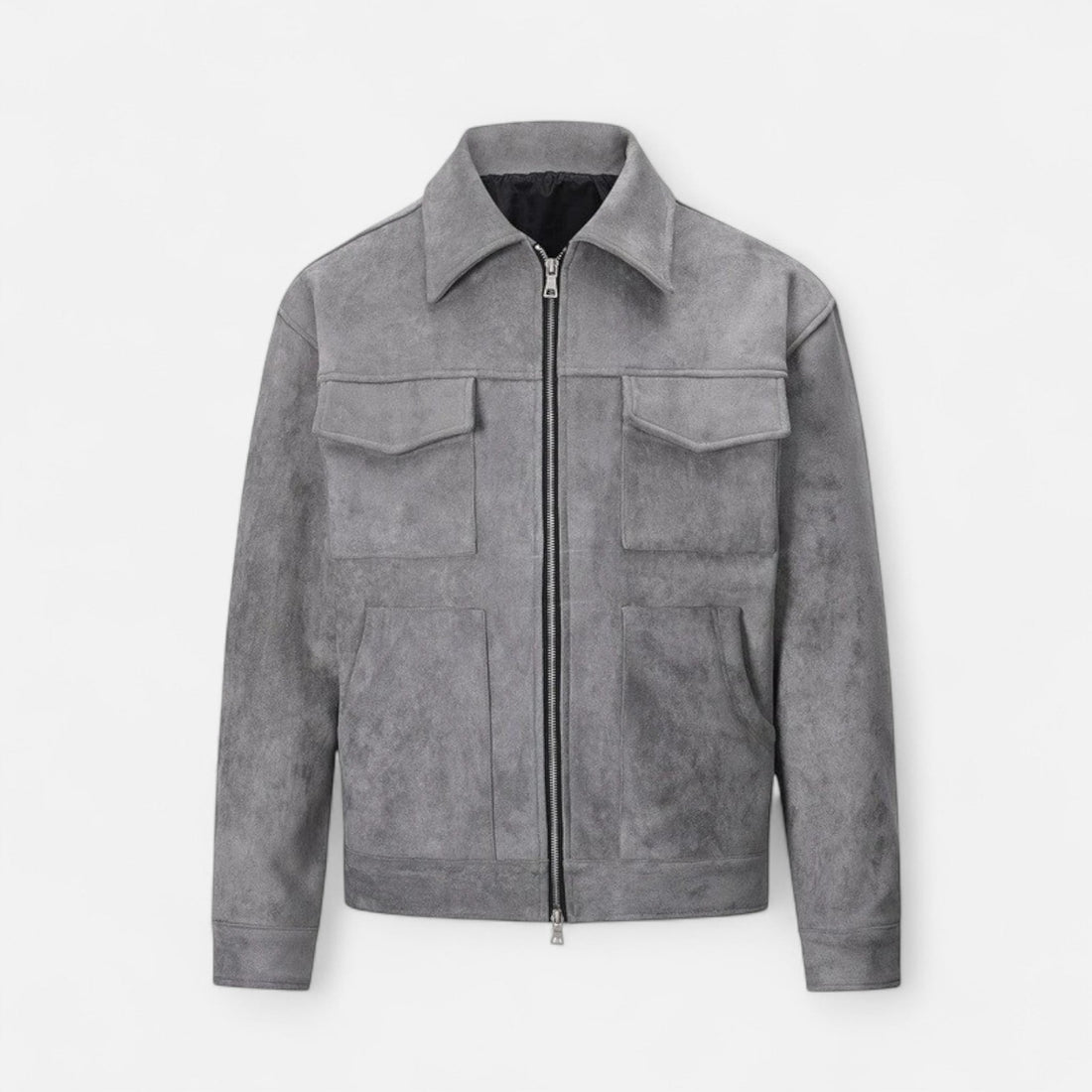 Montarello Men's Suede-Look Jacket with Relaxed Fit
