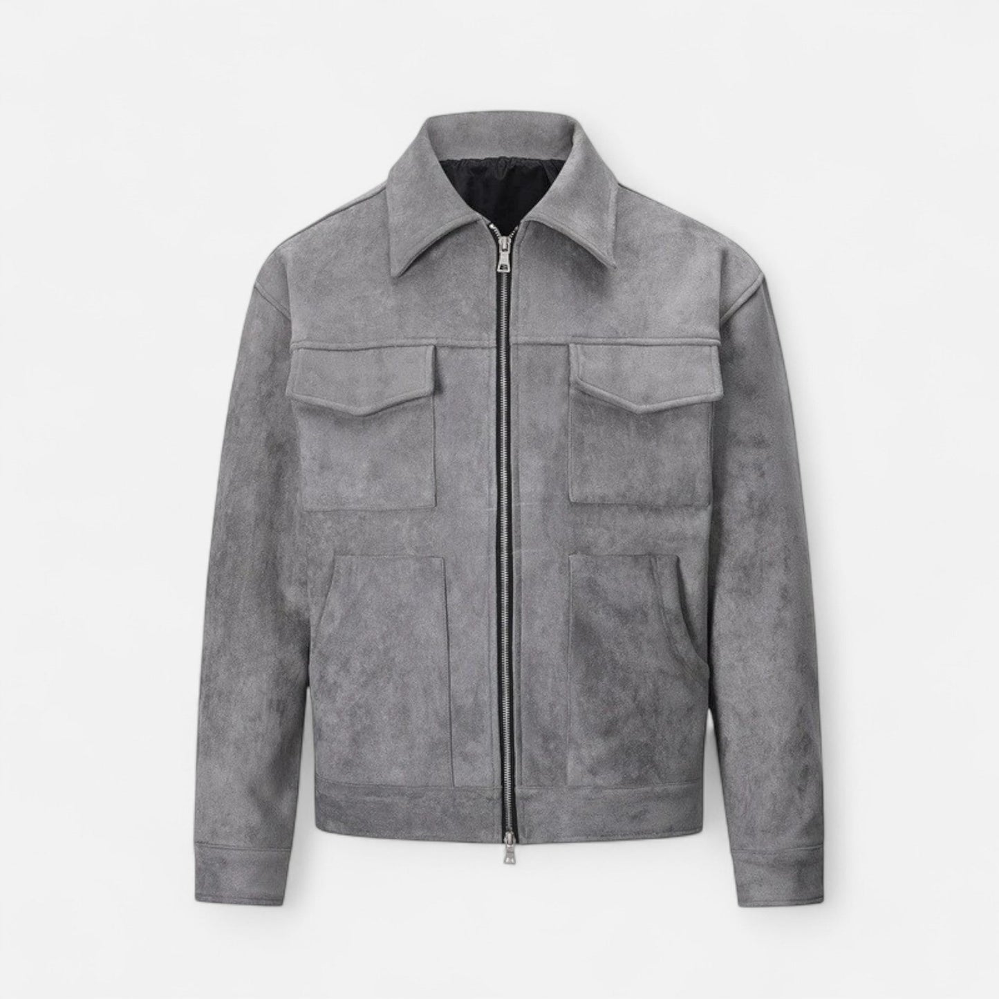 Montarello Men's Suede-Look Jacket with Relaxed Fit