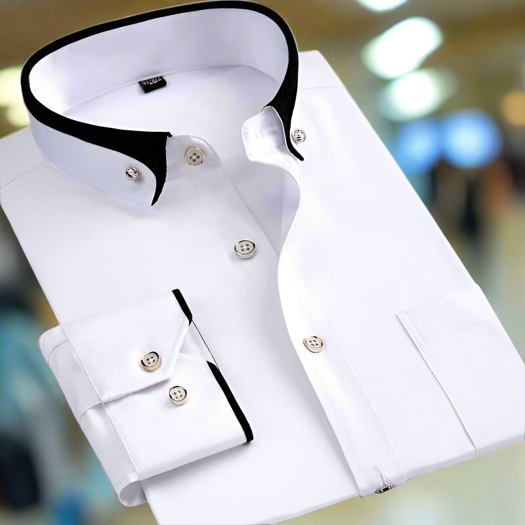Montarello Contrast Collar Men's Formal Shirt