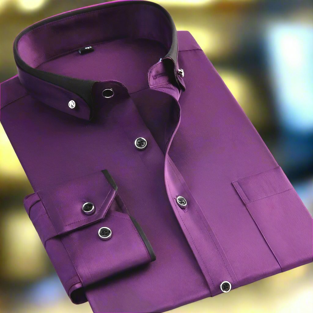 Montarello Contrast Collar Men's Formal Shirt