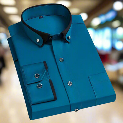 Montarello Contrast Collar Men's Formal Shirt