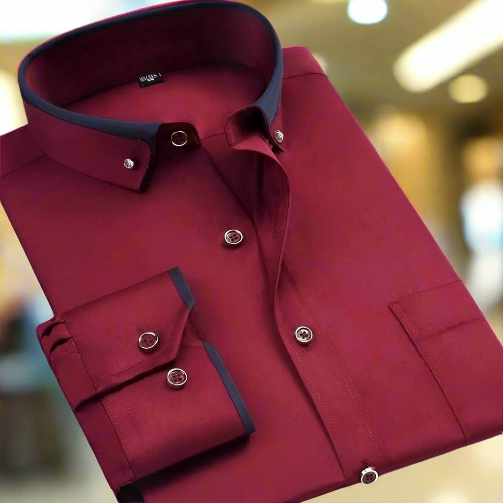 Montarello Contrast Collar Men's Formal Shirt
