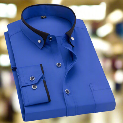 Montarello Contrast Collar Men's Formal Shirt