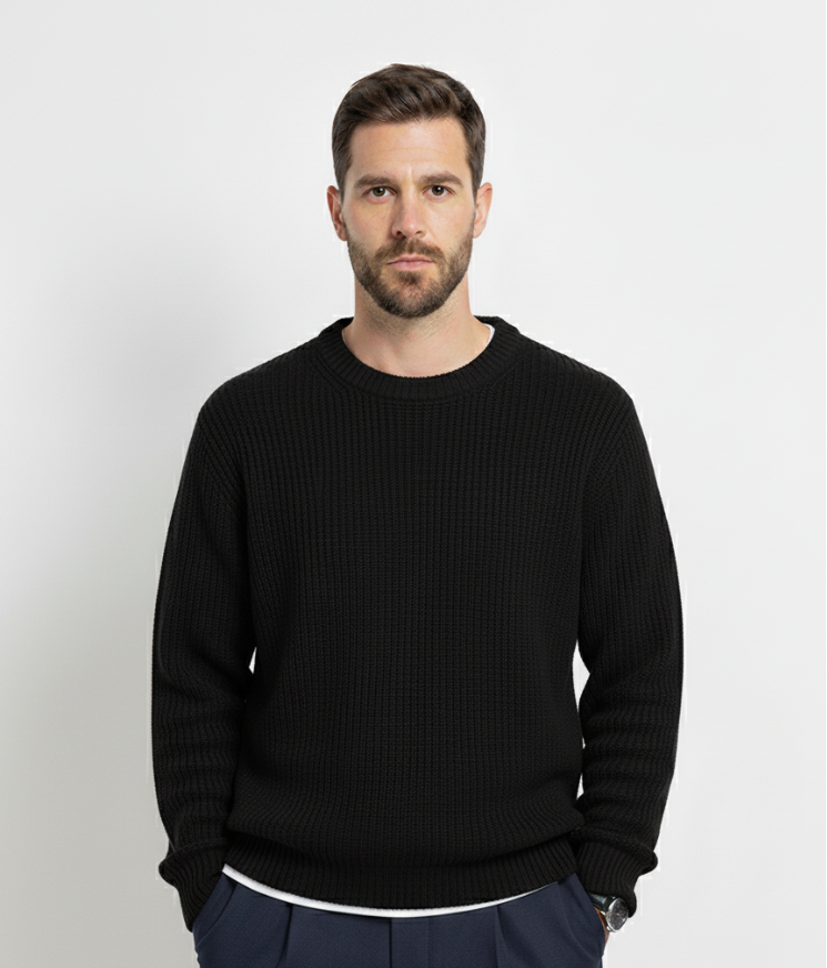 Montarello Ribbed Knit Crew Sweater