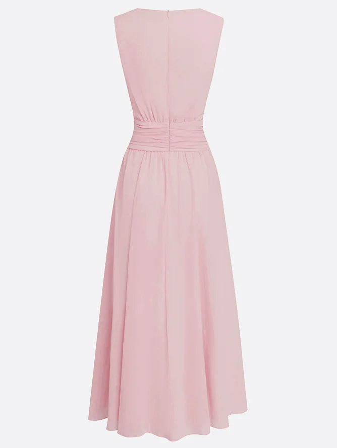 Montarello Women's Chiffon Sleeveless Maxi Dress A-Line