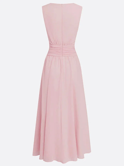 Montarello Women's Chiffon Sleeveless Maxi Dress A-Line